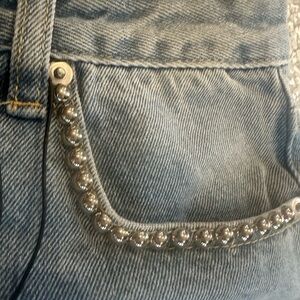 Princess Polly Jeans NWT with Beaded Pearlise Trim on pockets